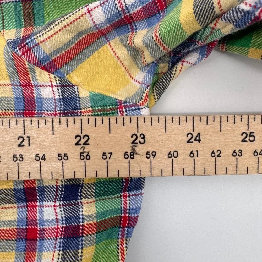Ralph Lauren Button Down Mens Large Yellow Plaid Custom Fit Long Sleeve Shirt